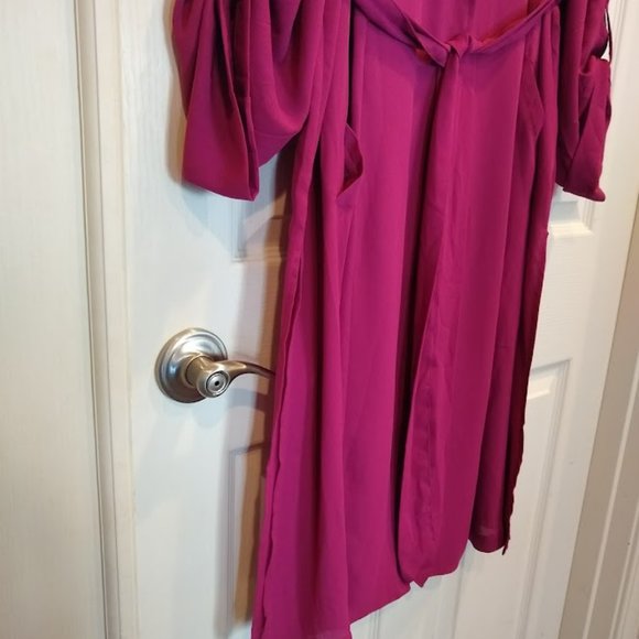 NWT Torrid Magenta Chiffon Trench Coat 1X 14-16 Plus - Picture 9 of 11